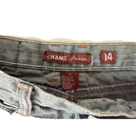 Chams Premium Jeans Mens 28 Light Wash Denim Skinny Slim 506 Unique Back Pockets - Picture 3 of 9